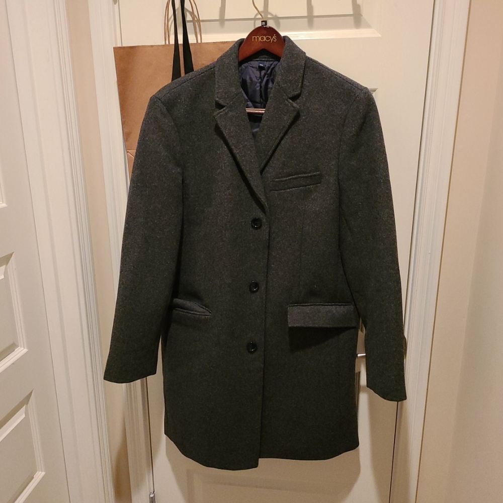 J Crew topcoat wool 3 button